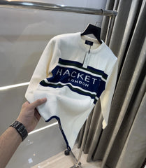 Hacket London White Imported Knitted Pull Over