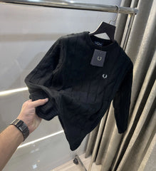 Fredperry Black Embroidery Logo Imported Pull Over