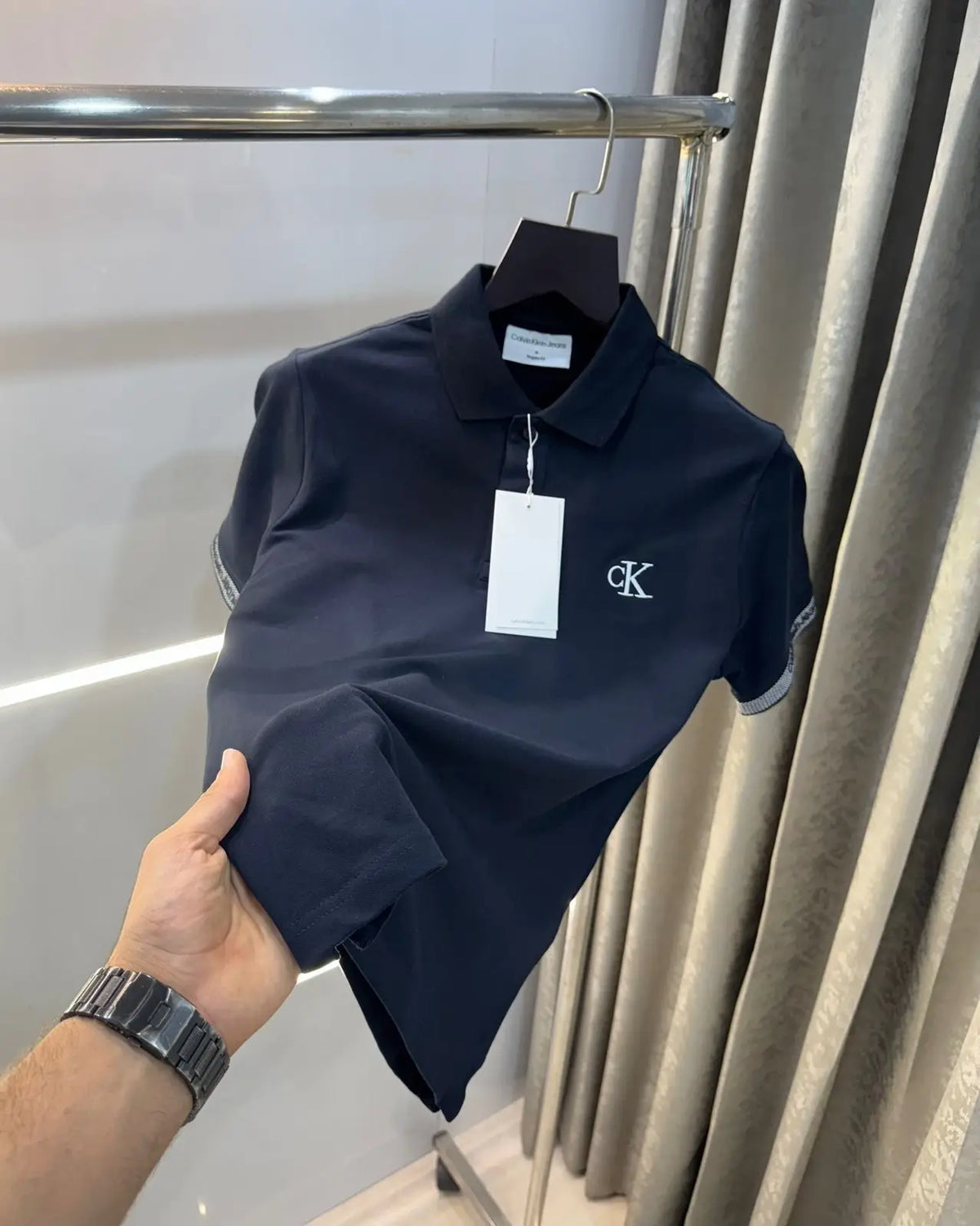 Calvin  Klein Navy Premium Polo T-Shirt