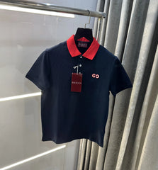 Gucc i Navy Blue Logo Work Imported Polo T-Shirt
