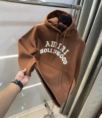 Amir i Brown Logo Work Imported Hoodie