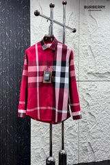 Burberr y 6 Red Checks Premium Shirt With Original Bo_-x Packing