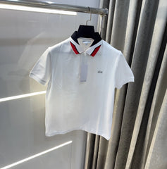 Lacost e White Embroidery Logo Premium Polo T-Shirt
