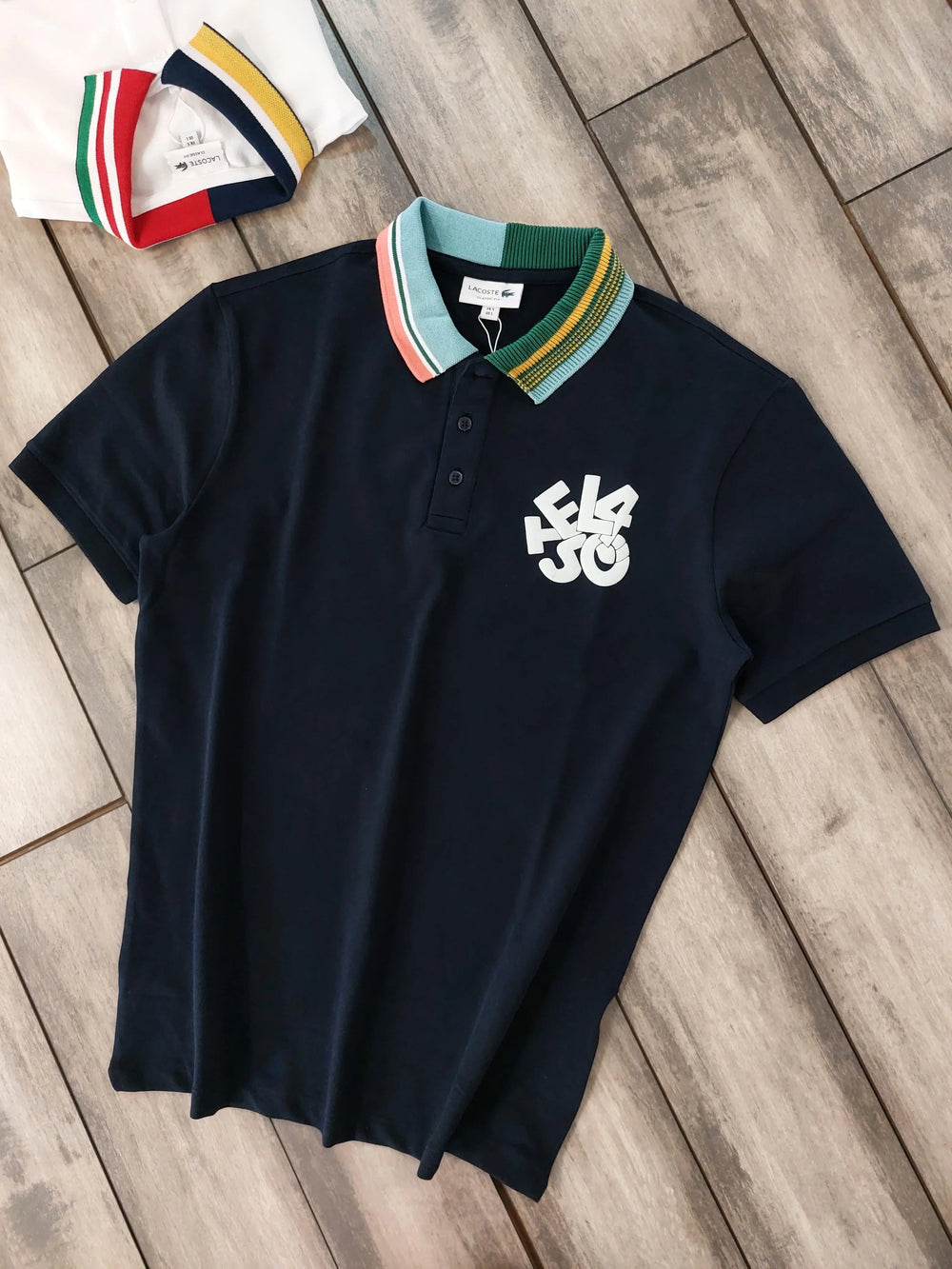 Lacost e Navy Blue Embroidery Logo Premium Polo T-Shirt