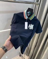 Lacost e Navy Blue Embroidery Logo Premium Polo T-Shirt
