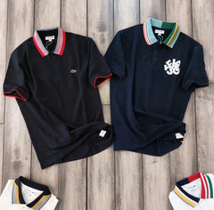 Lacost e Black Embroidery Logo Premium Polo T-Shirt