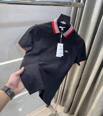 Lacost e Black Embroidery Logo Premium Polo T-Shirt