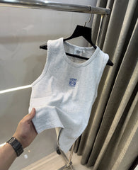 Loewe Grey Embroidery Logo Premium Sando