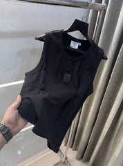 Loewe Black Embroidery Logo Premium Sando