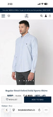 Brooks Brother Sky Blue Oxford Premium Shirt