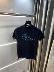 Karl Lagerfeld Navy Blue Logo Print Imported T-Shirt