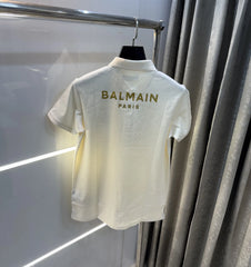 Balmai n Paris Cream Logo Work Imported Polo T-Shirt