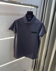 Balmai n Paris Dark Grey Logo Work Imported Polo T-Shirt
