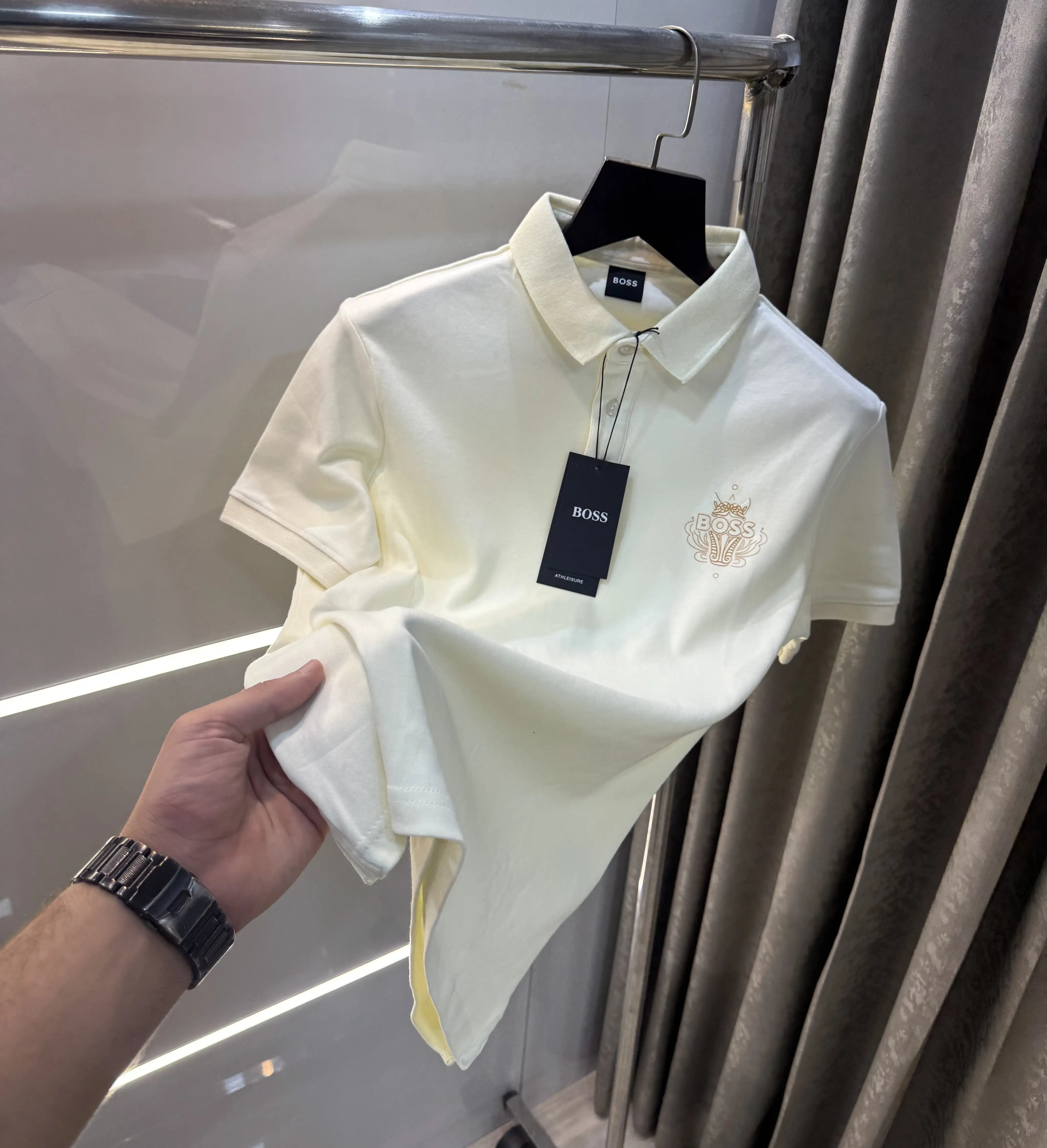 Hugo  Boss Cream Limited Edition Premium Polo T-shirt