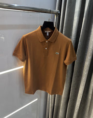 Lacost e Brown Embroidery Logo Premium Polo T-Shirt