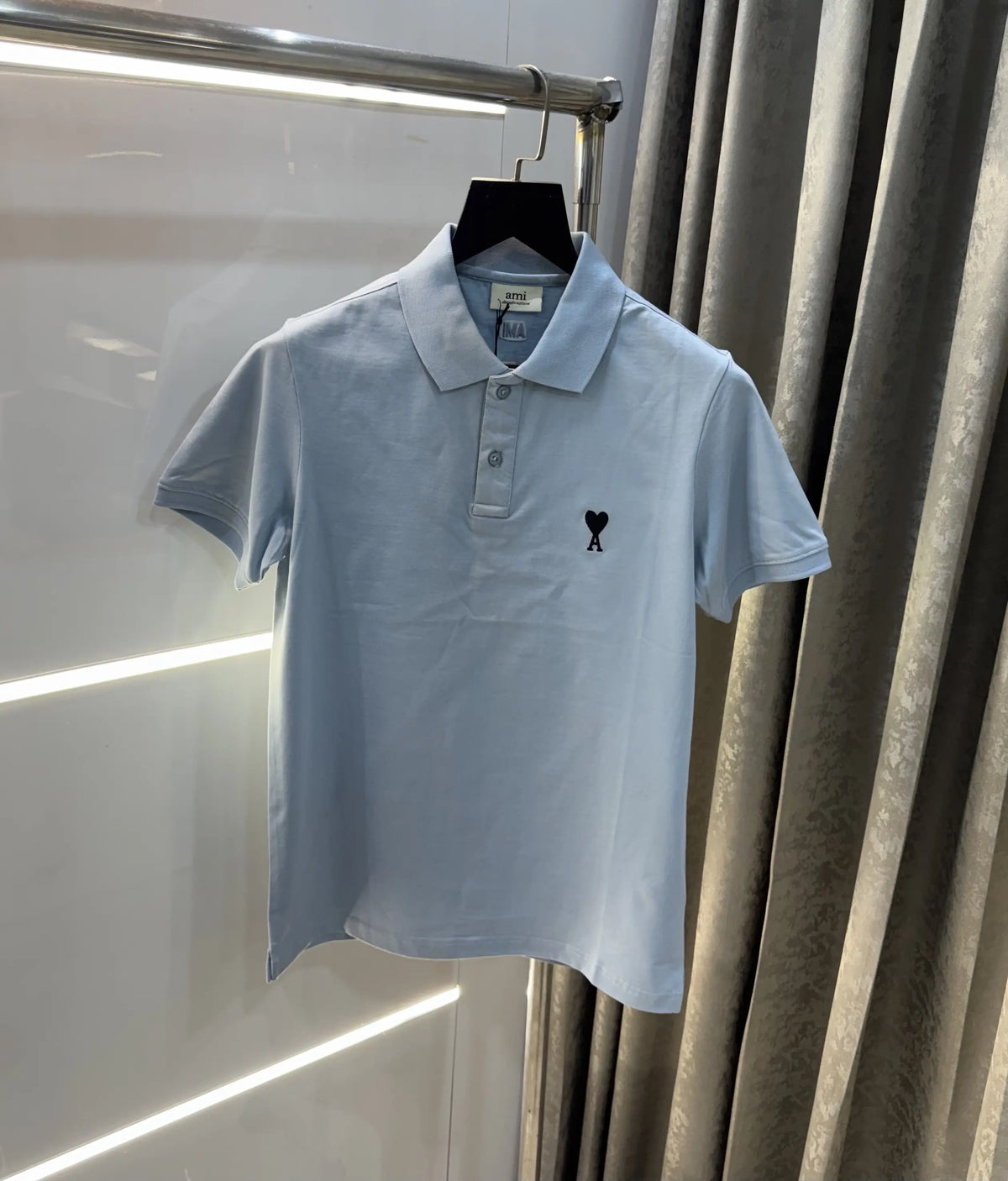 Ami paris Sky Blue Logo Work Premium Imported T-Shirt
