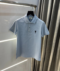 Ami paris Sky Blue Logo Work Premium Imported T-Shirt
