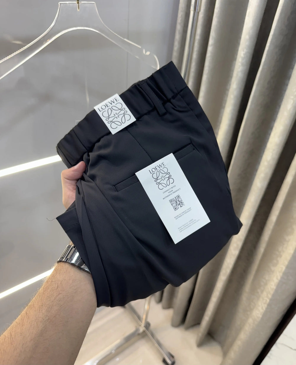 Loewe Black Premium Imported Belt Strech Trouser