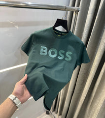 Hugo Boss Bottle Green Logo Print Premium T-Shirt