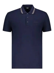 Versace Couture Petrol Blue Collar Logo Imported Polo T-Shirt