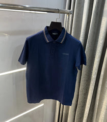 Versace Couture Petrol Blue Collar Logo Imported Polo T-Shirt