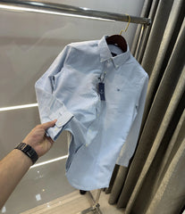 Hacket Sky Blue Logo Work Classic Shirt