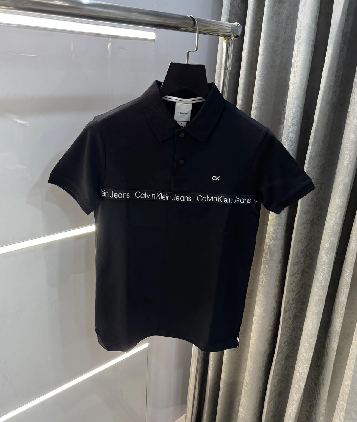 Calvin Klein Black Logo Work Premium Polo T-Shirt