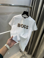 Hugo Boss White Logo Print Premium T-Shirt