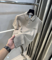 Zar a Beige Premium Knitted Polo T-Shirt