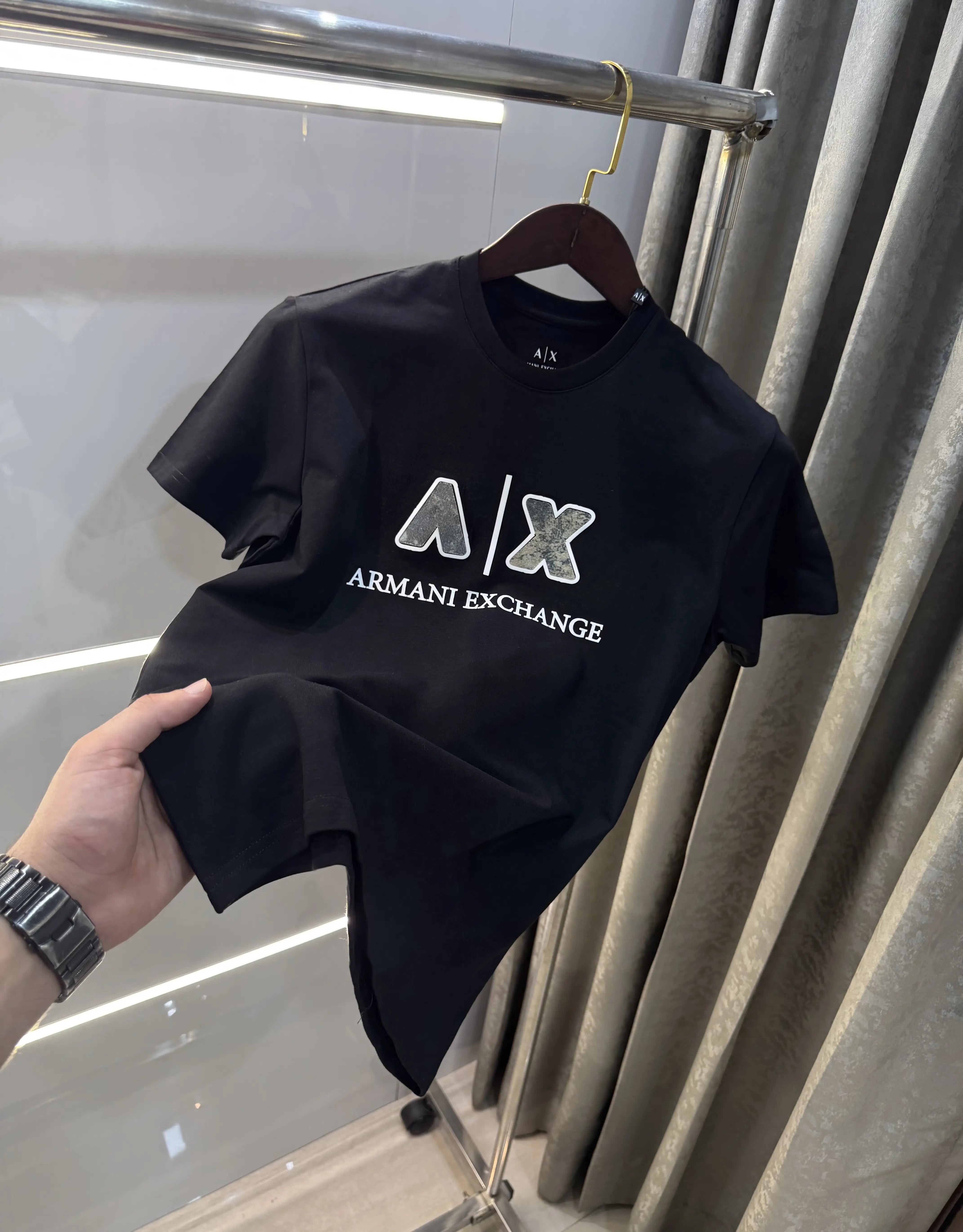 Arman i Exchange Black Logo Print Imported T-Shirt