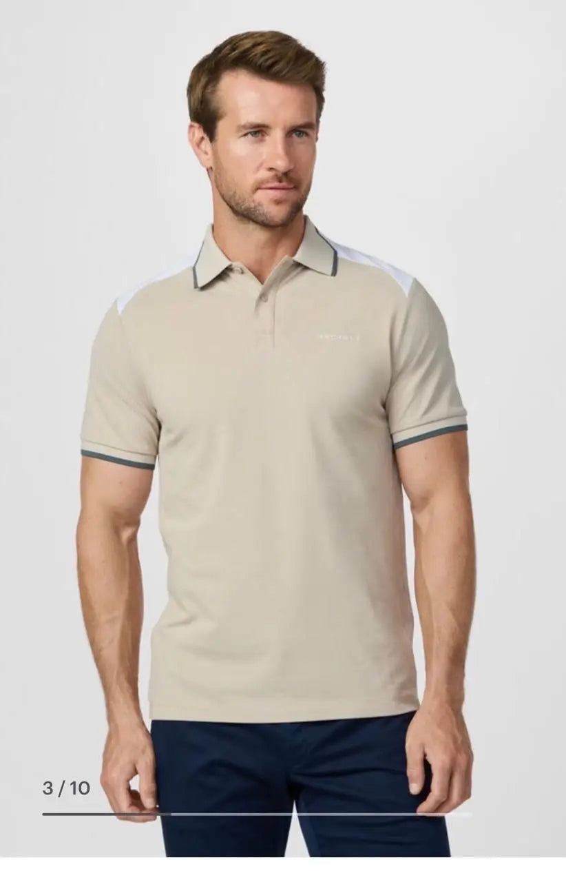 Hacket Cream Logo Work Premium Polo T-Shirt