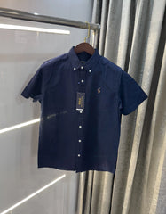 Ralph  Lauren Navy Blue Premium Linen Shirt