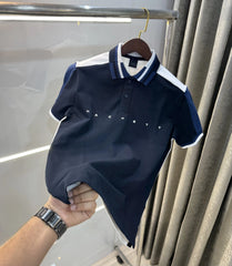 Hacket Navy Blue Logo Work Premium Polo T-Shirt