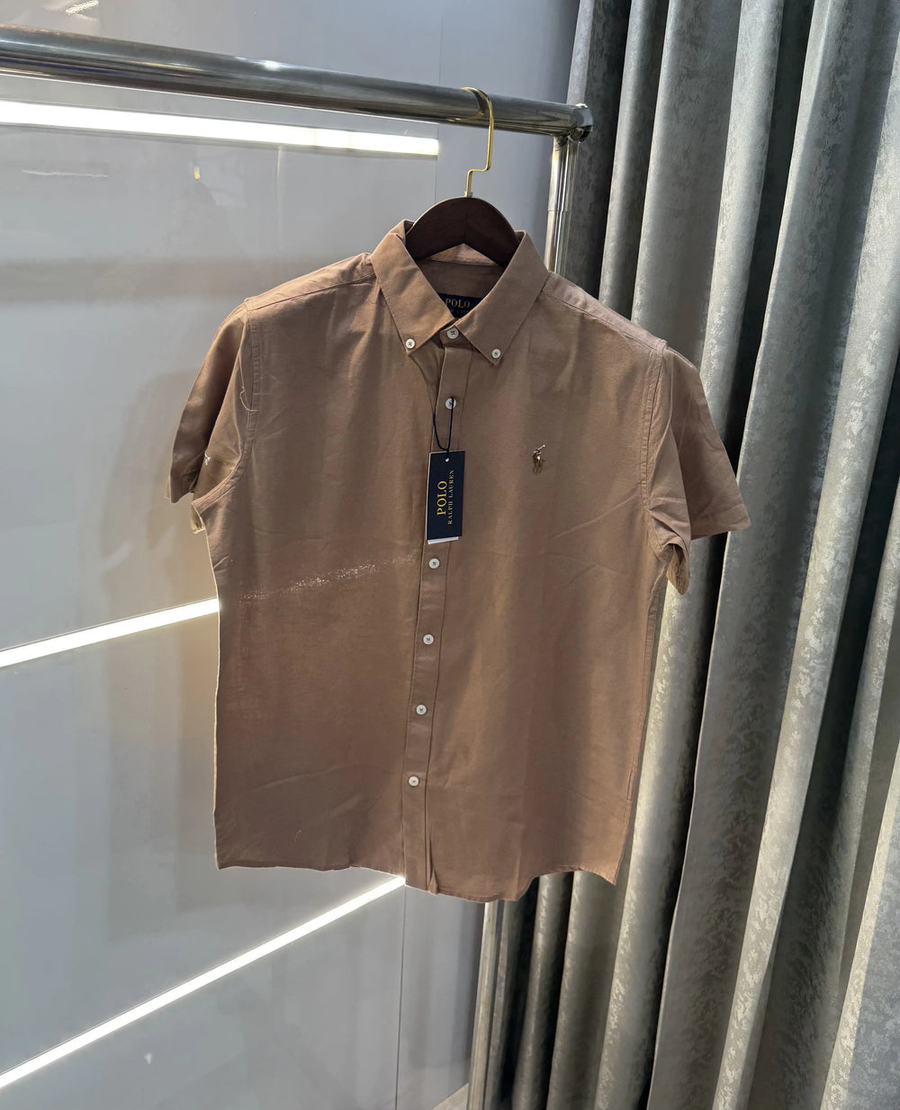 Ralph  Lauren Brown Premium Linen Shirt