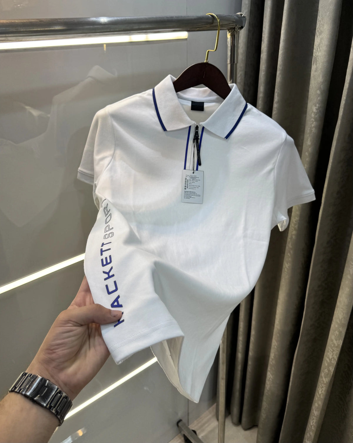 Hacket White Logo Work Premium Polo T-Shirt