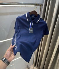 Hacket Navy Blue Logo Work Premium Polo T-Shirt
