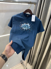 Fendi Petrol Blue Premium Classic T-Shirt