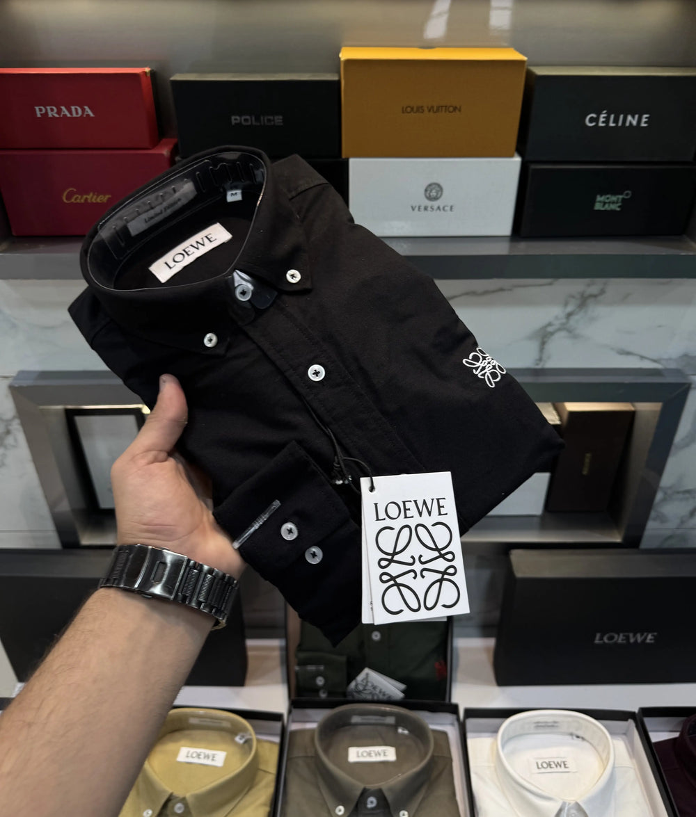 Loewe Black Embroidery Logo Shirt With Premium Box Packing
