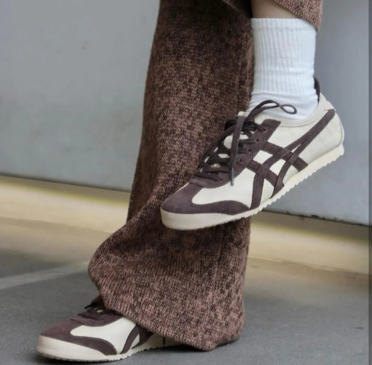Onitsuka Tiger Mexico 66 Beige Chocolate Brown 7A Premium sneakers (D-2073)