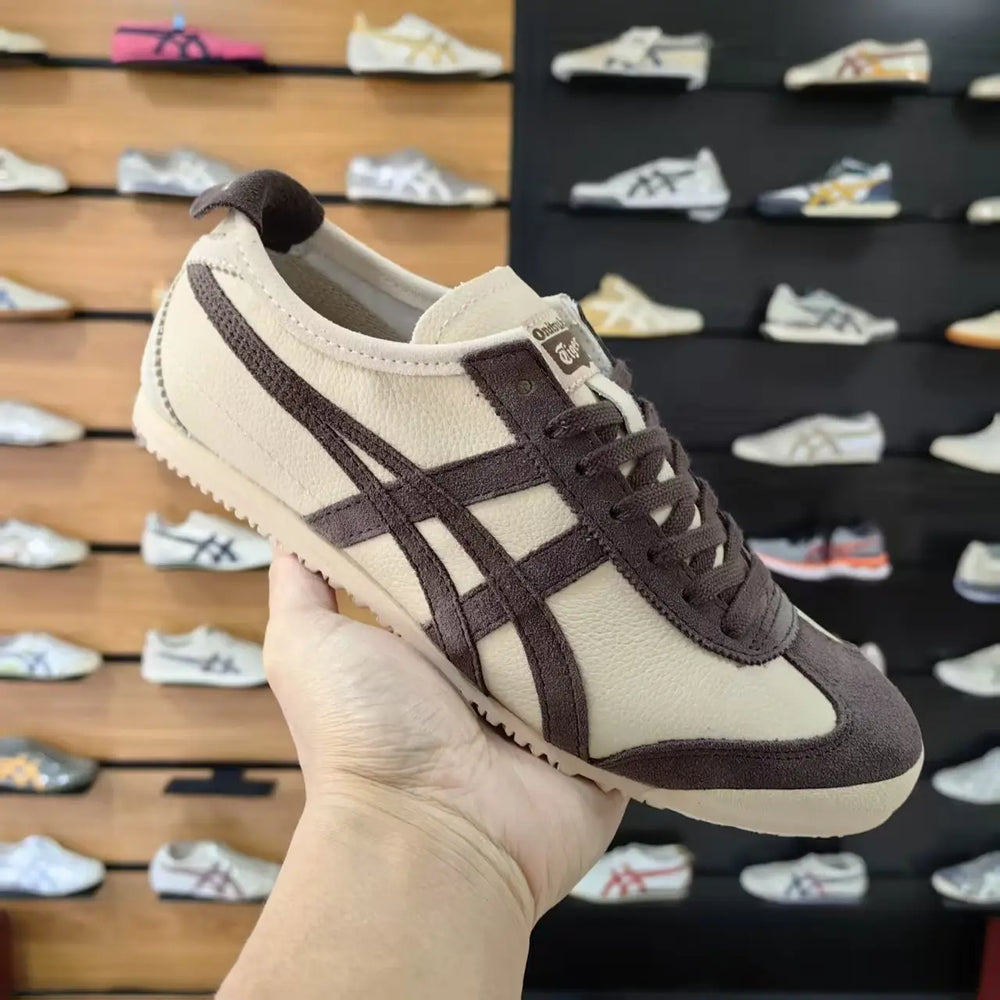 Onitsuka Tiger Mexico 66 Beige Chocolate Brown 7A Premium sneakers (D-2073)