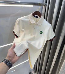 Fredperry Cream Embroidery Logo Premium Polo T-Shirt