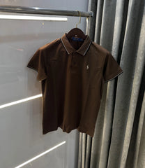 Ralph Lauren Brown Embroidery Logo Premium Polo T-shirt With Box Packing