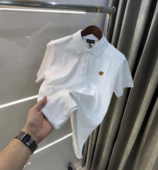 Versace Couture White Collar Logo Imported Polo T-Shirt