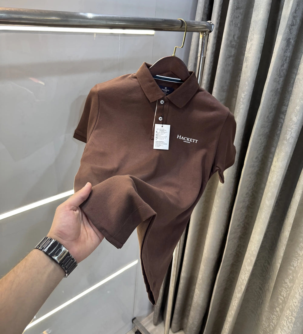 Hacke t Brown Logo Work Premium Polo T-Shirt