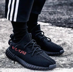 Adida_s Yeezy 350 V2 Core Black Red  Semi UA 7A Quality  Full Accessories (D-1801)