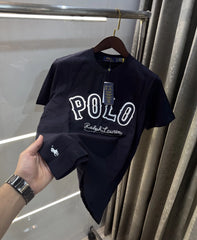Ralph  Lauren Navy Blue Logo Work Premium T-Shirt