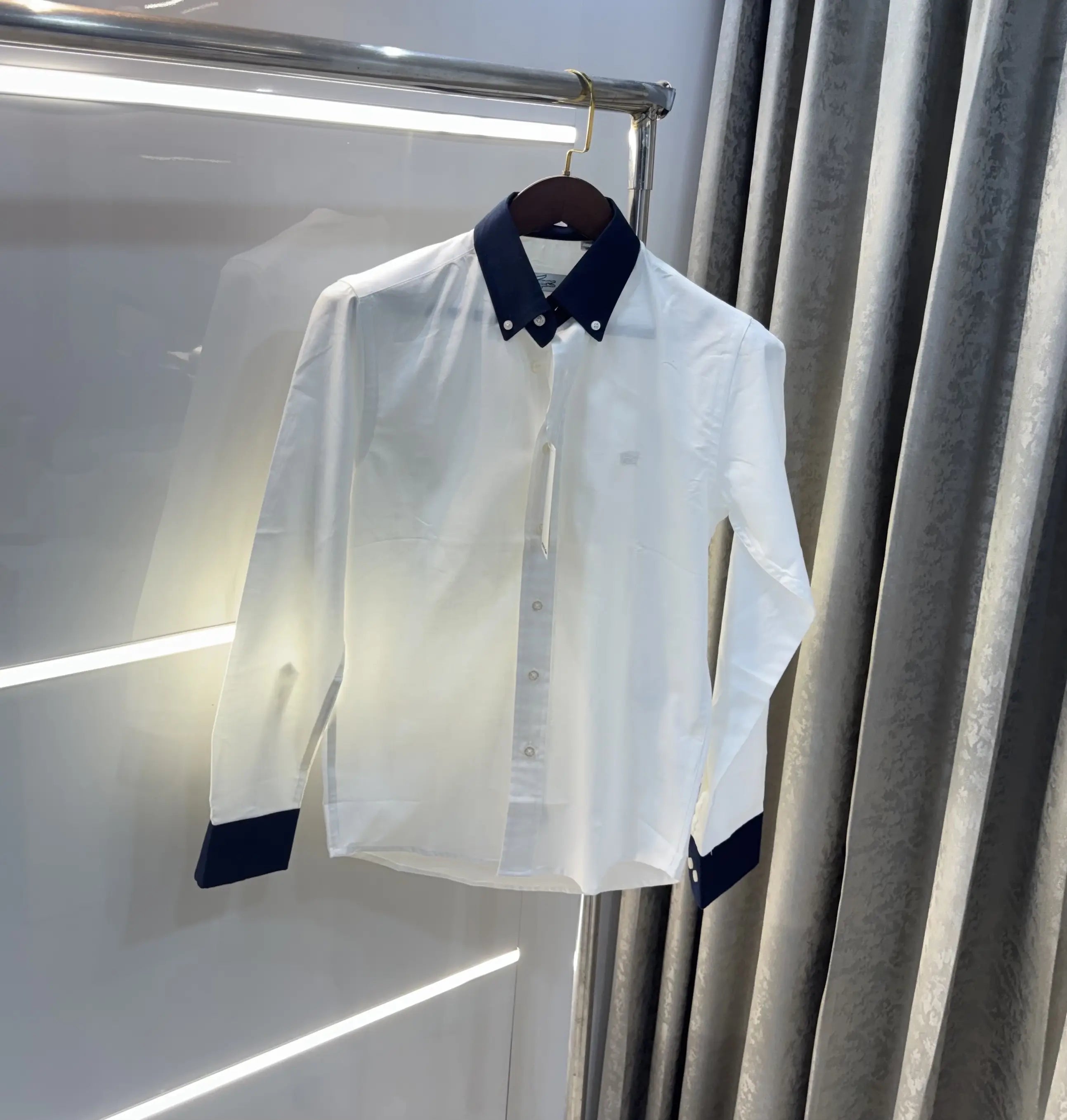 Lacost e White Embroidery Logo Work Premium Shirt