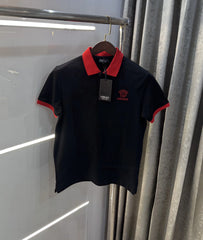 Versace Couture Black Logo Work Imported Polo T-Shirt