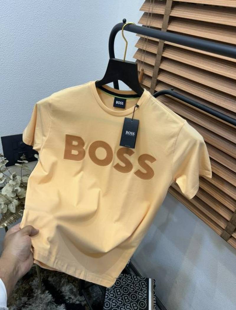 Bos_s Cotton Elastane Printed Premium Crew Neck T-shirt With Brand Box