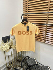 Bos_s Cotton Elastane Printed Premium Crew Neck T-shirt With Brand Box